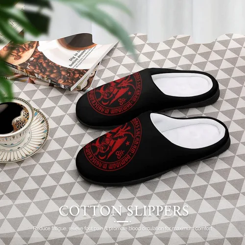 Miniatura 4 de Zodiac Baphomet - Pantuflas de algodón para hombre, de espuma viscoelástica, lavables, antideslizantes, para casa