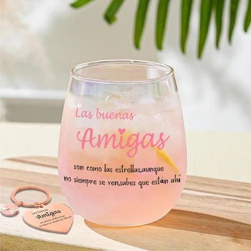 Miniatura 9 de Yalucky Regalos para mujer amiga, vaso de vidrio de 16.2 fl oz, regalos de cumpleaños para mujer, Llaveros para mujeres, regalo de graduación