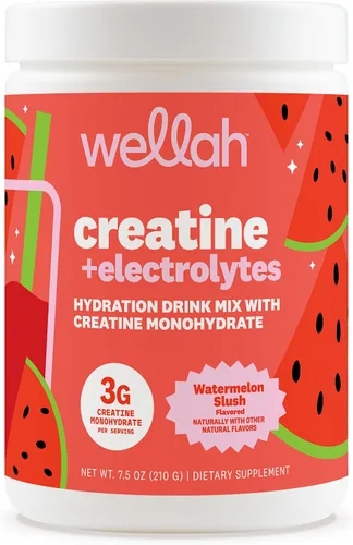 Miniatura 14 de Wellah Creatina + electrolitos en polvo (Blue Hawaii) 30 porciones - Mezcla de bebida de hidratación con 0.11 onzas de monohidrato de creatina