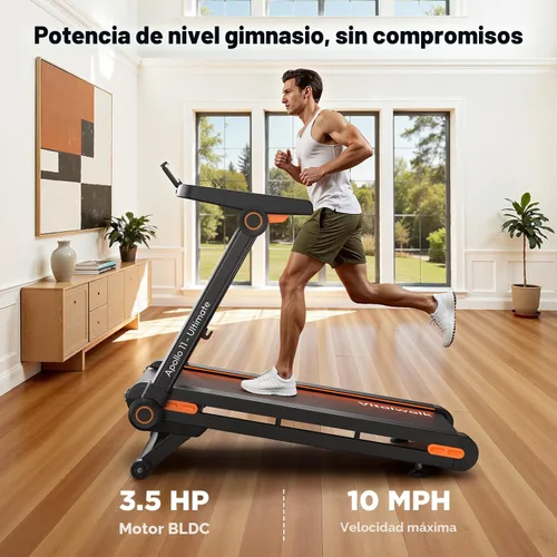 Miniatura 4 de Vitalwalk Foldable Treadmill with Auto Incline, Commercial 49"x18" Wide Running Belt, 10MPH, 3.5HP Brushless, Walking Pad Treadmill for Home, Auto