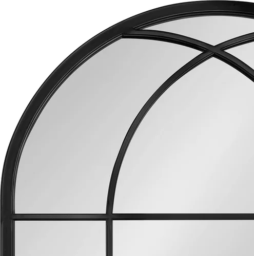 Miniatura 3 de Kate and Laurel Dolbrook - Espejo de arco, 19 x 40, negro satinado, espejo de ventana arqueado moderno con marco de hierro
