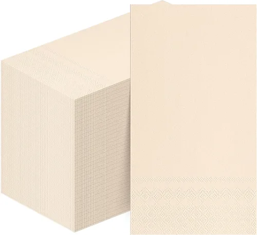Miniatura 8 de Teling 100 servilletas de papel de Navidad desechables para cena de Navidad, servilletas de cóctel, toallas de mano rojas y verdes para el hogar