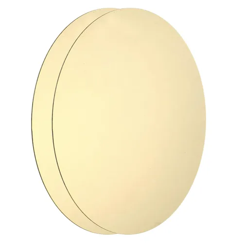 MECCANIXITY 2 Piezas Placa Redonda de Latón, 150mm (5.91") de Diámetro Láminas de Cobre Puro, Lámina de Metal de Latón Cobre H62 de 0.5mm para