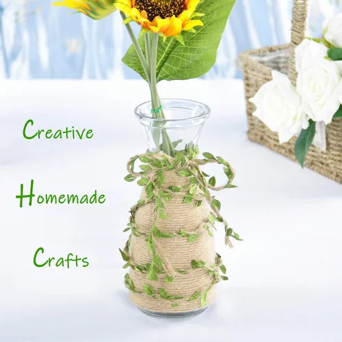Miniatura 4 de Naidiler Cordel de cinta de hoja de arpillera de 32 pies para manualidades para safari, selva, fiesta de hadas, baby shower de bosque, decoración