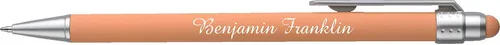 Miniatura 4 de ExpressDesigns™ - Bolígrafos personalizados pastel con lápiz capacitivo - Diseño suave al tacto - Bolígrafos con nombre impresos personalizados