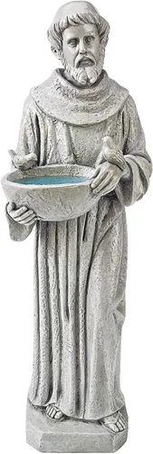 Miniatura 4 de Design Toscano Fuente de Reflexión de San Francisco de Asís para Jardín al Aire Libre, 16 pulgadas de alto, 7 pulgadas de ancho, Resina de Piedra