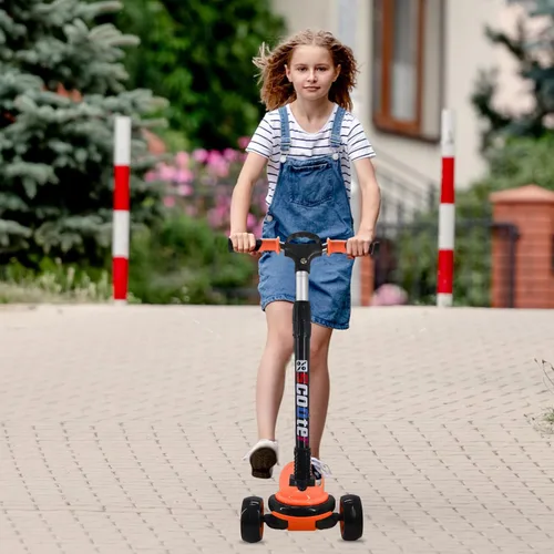 Miniatura 6 de Patinete de 3 ruedas para niños y adolescentes de 6 a 18 años, cubierta extra ancha, 4 alturas ajustables y manubrio plegable, LED intermitente, Azul