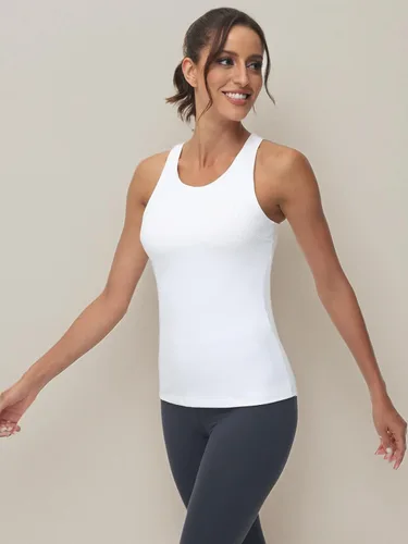 Miniatura 6 de Camiseta sin mangas de entrenamiento de cuello alto para mujer, brasier deportivo de cobertura completa con sujetadores de estante incorporado