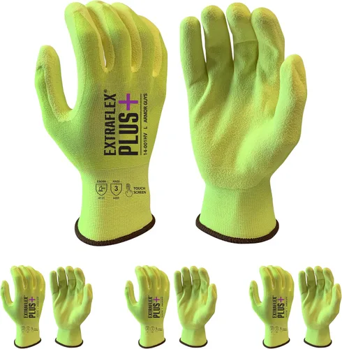 Armor Guys ExtraFlex Plus - Guantes de trabajo protectores con forro de nailon de alta visibilidad, guantes de seguridad resistentes a la abrasión 3