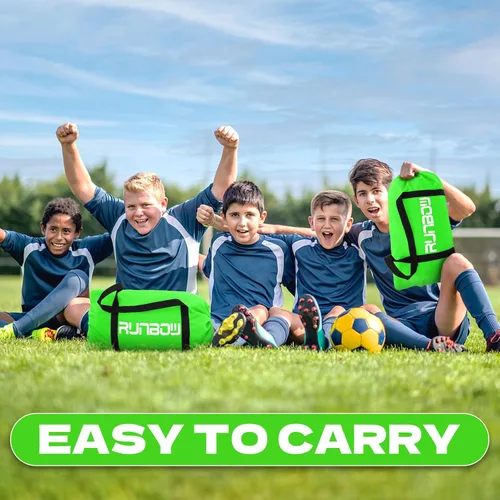 Miniatura 5 de Portería de fútbol infantil de 11 x 5.5 pies, 9 x 5 pies, 6 x 4 pies, con bolsa de transporte, red de fútbol plegable portátil para entrenamiento