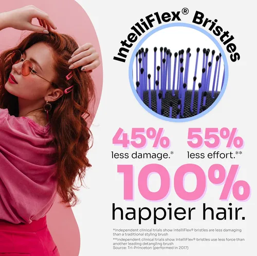 Miniatura 3 de Wet Brush - Cepillo desenredante para cabello grueso, negro, con cerdas ultrasuaves IntelliFlex que se deslizan a través de los nudos con facilidad