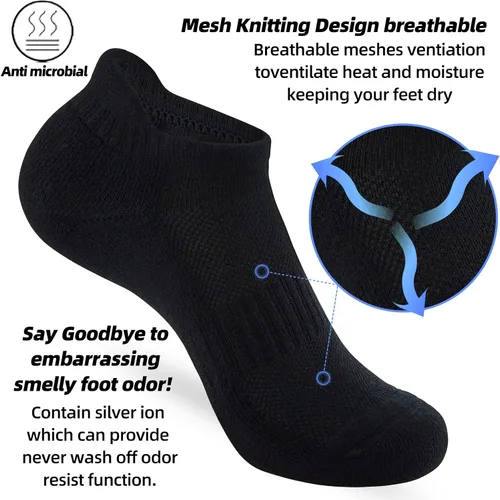 Miniatura 2 de ATBITER Ankle Socks Women's Running Athletic No Show Tab Socks Cushioned Low Cut 6-Pairs