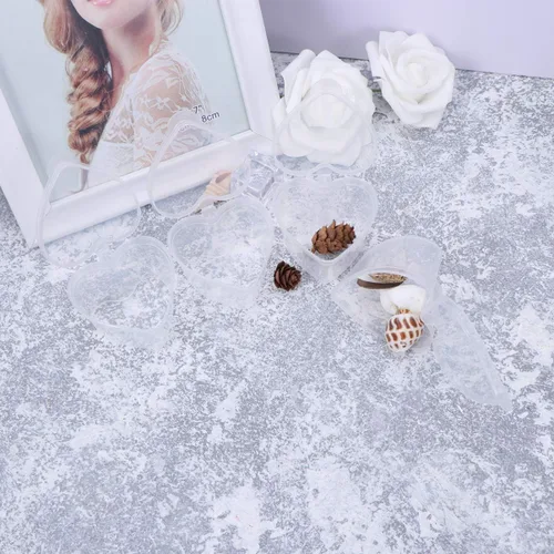 Miniatura 9 de Didiseaon Recipiente de condimentos en forma de corazón, de plástico transparente, cajas pequeñas con tapa para el hogar, cocina, comida