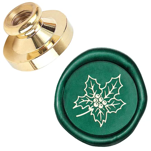 Miniatura 9 de CRASPIRE Sello de cera de sellado de Feliz Navidad, campana de muérdago X'Mas Eve, 0.984 in, sello de cera reemplazable, cabeza de latón