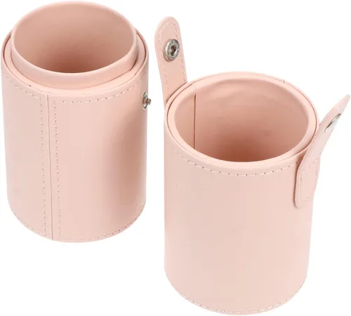 Miniatura 10 de FOMIYES Soporte para brochas de maquillaje con tapa, estuche de viaje para brochas de viaje, bolsa de piel sintética, organizador de cosméticos