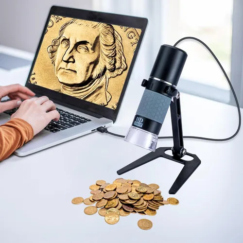 Miniatura 5 de Cámara de microscopio digital Full HD 1080P USB para iPhone iPad Android PC, 50-1000X microscopio portátil de alta definición con luz para plantas