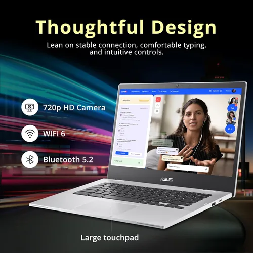 Miniatura 6 de ASUS Chromebook CX1 - Laptop antirreflejos FHD de 14 pulgadas, Intel Celeron N4500, 4 GB de RAM, 224 GB de almacenamiento