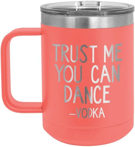 Miniatura 11 de Confíe en que puedes bailar - Taza de café negra de 15 oz con tapa superior deslizante Taza de café de viaje aislada Ideas de regalo