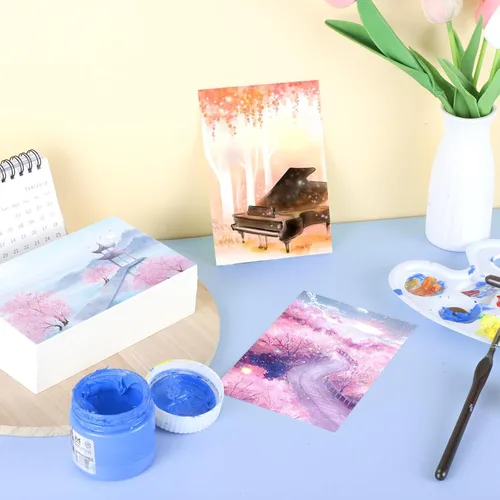 Miniatura 5 de 120 hojas de papel de acuarela a granel, 140 lb/300 GSM, papel blanco de prensa en frío, papel de color agua para niños, estudiantes, adultos