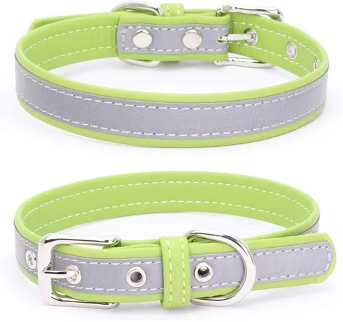 Miniatura 11 de High Bright - Collar reflectante de piel sintética para cachorros, de piel sintética con reflejo de seguridad, collares reflectantes para mascotas
