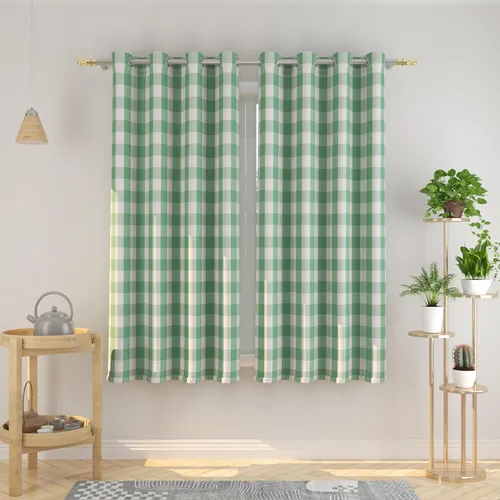 Miniatura 78 de Cortinas de 24 pulgadas de largo con diseño Buffalo Check Gingham Plaid para ventanas de cocina y baño, tratamiento para ventanas con 2 paneles