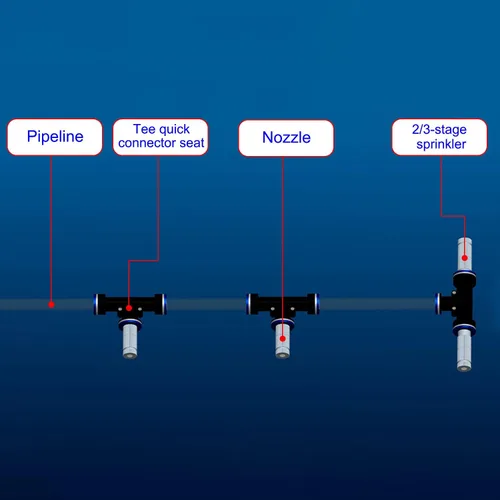 Miniatura 5 de Boquillas de nebulización de 0.008 in de cobre, flujo de agua ajustable, conector rápido de 0.008 in/0.008 pulgadas, boquilla rociadora atomizadora