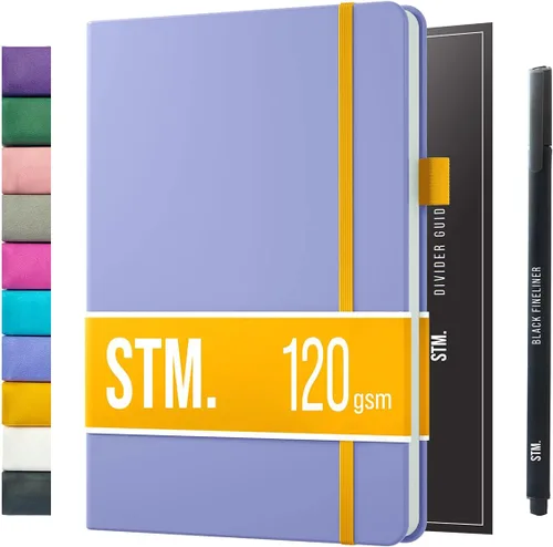 Miniatura 46 de Cuaderno de diario con puntos y cuadrícula A5 Cuadernos diarios en blanco para escritura personal, trabajo, mujeres Papel grueso de 120gsm, tapa