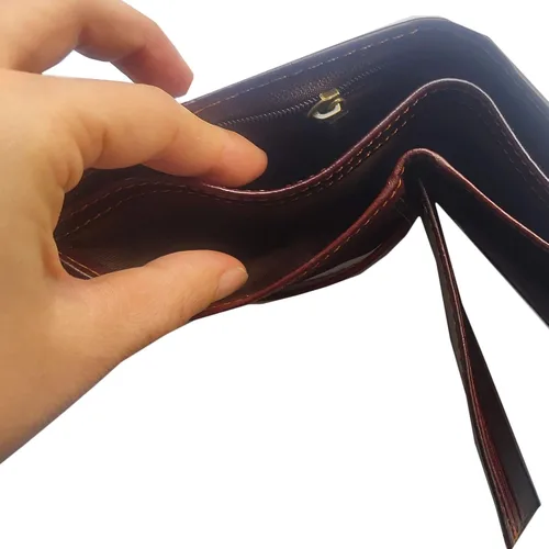 Miniatura 89 de Hombres Cool Eagle Wolf Caballo Totem Cuero Vaca Vertical Cartera Cremallera Multi-tarjeta Titular, Tótem de caballo, Minimalista