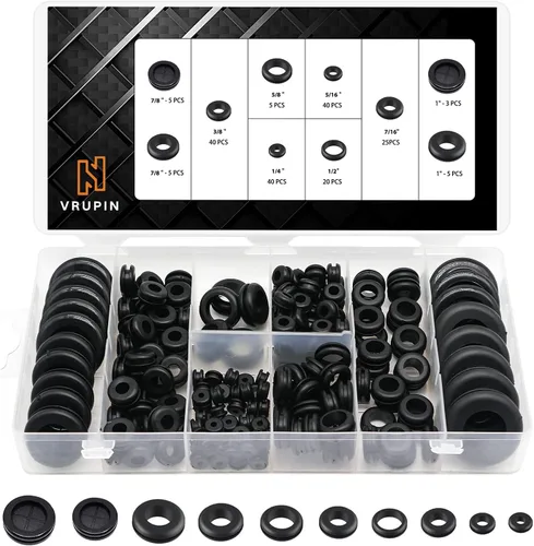 Miniatura 8 de Vrupin Kit Surtido de 66 Ojales de Goma, Tapones para Orificios de Taladro Cortafuegos Protección de Cables, 6 Tamaños 1-13/16" 1-1/2" 1" 7/8" 5/8