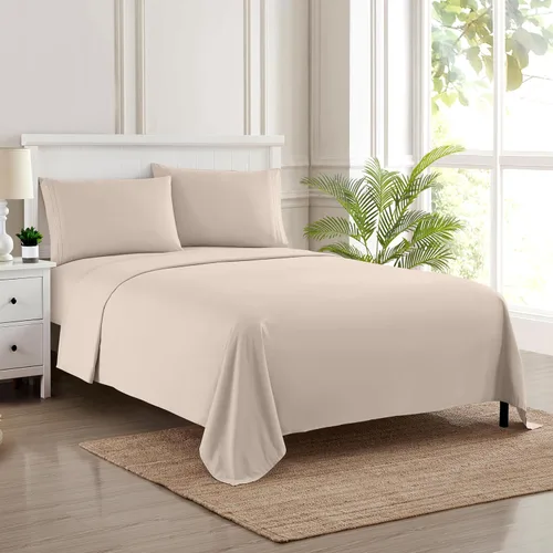 Miniatura 26 de Juego de sábanas de 1800 hilos – Sábanas de microfibra cepillada suave de calidad egipcia – Juego de ropa de cama de lujo con sábana encimera