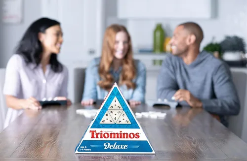 Miniatura 4 de Pressman Tri-Ominos - Azulejos triangulares de edición Deluxe con hilanderos de latón, 5 pulgadas