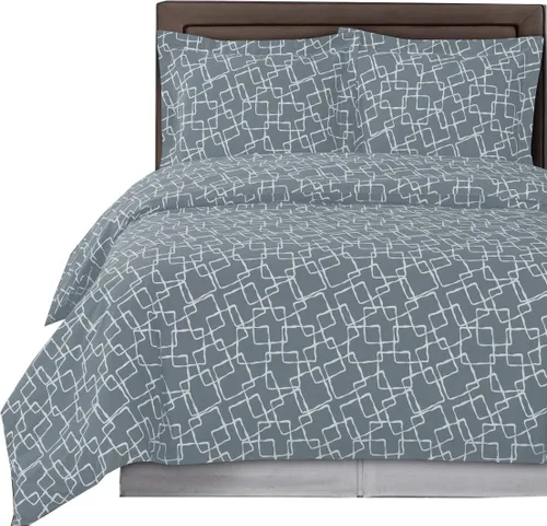 Miniatura 14 de Juego de cama de 8 piezas en una bolsa, tamaño Queen, color gris Victoria, relleno de plumón alternativo (relleno de edredón) con funda de edredón
