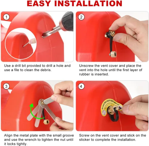 Miniatura 5 de Magicfour - Tapa de ventilación para bidones de gasolina, kit de ventilación de combustible de 3 unidades, tapón de ventilación de repuesto
