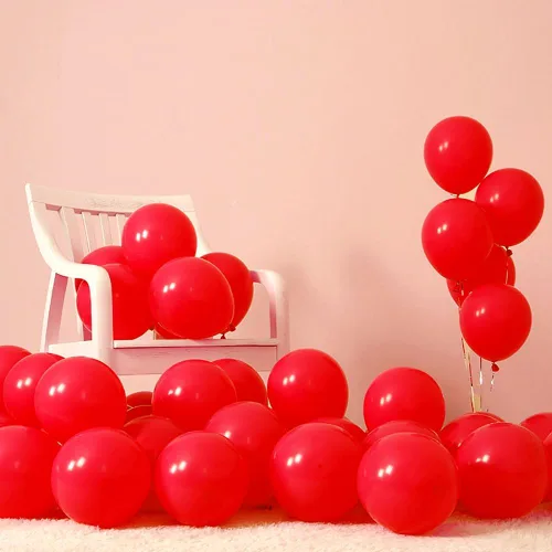Miniatura 2 de Globos rojos de fiesta, paquete de 100 globos de 12 pulgadas para San Valentín, cumpleaños, boda, aniversario, despedida de soltera, Navidad