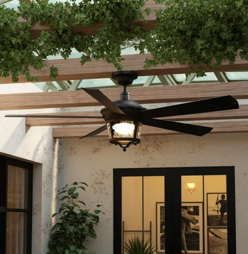 Miniatura 10 de Urban Ambiance Ventilador de techo moderno de lujo para interiores y exteriores, tamaño mediano: 19.5 pulgadas de alto x 52 pulgadas de ancho