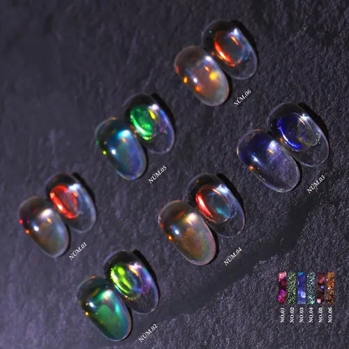 Miniatura 2 de 2 polvos de cromo Aurora para uñas blanco iridiscente, polvo de uñas cromado de sirena, polvo de perlas de uñas camaleón, cromo camaleón, pigmento 2