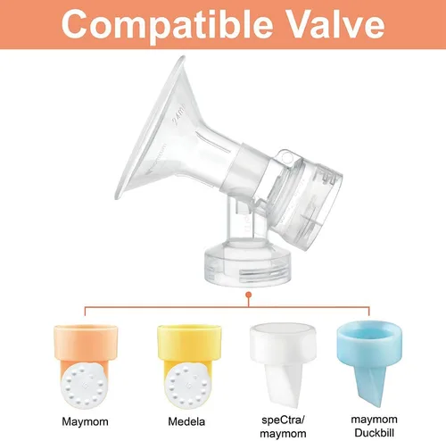 Miniatura 4 de Maymom MyFit - Juego de bridas de dos piezas para el pecho (0.827 in pequeño), conector de membrana de válvula compatible con extractores de leche
