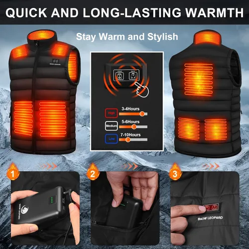 Miniatura 4 de Men's Heated Vest with Battery Pack Heated Hunting Vest, Winter Warming Heating Vest for HikingGolfing
