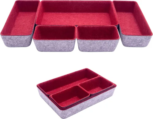 Miniatura 23 de Teeo - Organizadores divisores de cajones - Bandejas de maquillaje para tocador - Organizador de cajones - Organizador de cajones de oficina