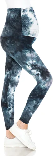 Leggings Depot Women's Tie Dye Printed Maternity Tights Pregnancy Over The Belly Yoga Leggings