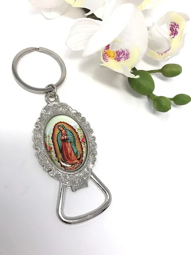 Miniatura 2 de Virgen de Guadalupe - Llavero abrebotellas, regalos de bautizo, primera comunión, regalo de memoria, plata con abrebotellas, recuerdos de mi