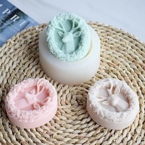 Miniatura 3 de Molde de vela de ciervo, vela de alce, molde de vela de silicona en espiral, moldes de fundición de resina de silicona para velas, resina