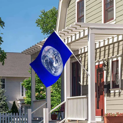 Miniatura 4 de Swono Bandera del planeta Tierra – 3 x 5 pies Día de la Tierra Ambiental Global Red de Comunicación Global Bandera para exteriores, interiores