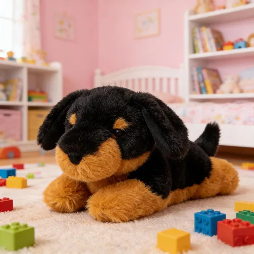 Miniatura 3 de PEACH CAT Perro salchicha de peluche de perro pequeño, juguetes de peluche para cachorros, regalos de cumpleaños para niños