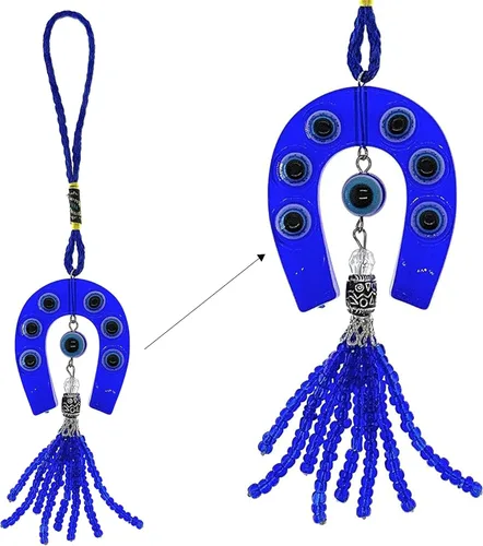 Miniatura 9 de Bravo Team - Llavero con dije de ojo malvado para colgar en forma de caballo con cristal azul, con cierre – Signo de buena suerte, buena suerte
