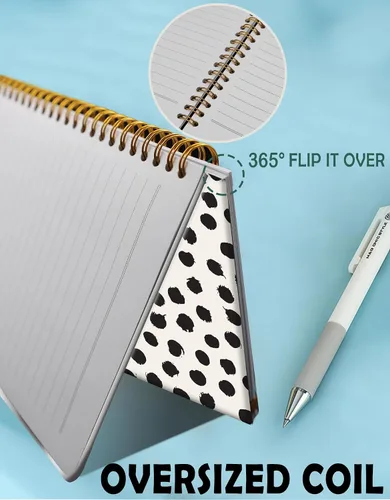 Miniatura 4 de Cuaderno de espiral para mujer, cuadernos universitarios A5 de 6 x 8.4 pulgadas, 120 páginas rayadas con papel grueso de alta calidad, perfecto