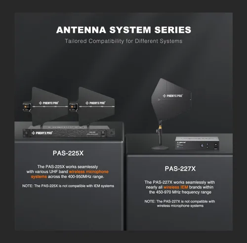 Miniatura 6 de Phenyx Pro PAS-225X - Paquete de sistema de distribución de antena inalámbrica UHF, receptores direccionales activos con 8 salidas + 2 puertos