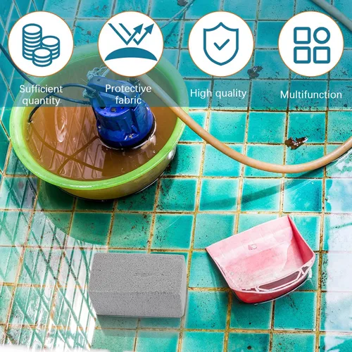 Miniatura 3 de Yinder 4 piezas de baldosas de piedra pómez para eliminar la limpieza de azulejos de piscina de 3.94 x 2.76 x 1.57 pulgadas, azulejos de piedra