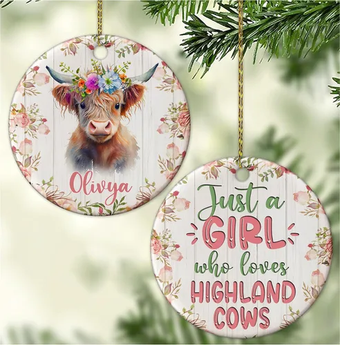 Miniatura 19 de Hyturtle Adorno de Navidad personalizado para los amantes de los osos, adorno de cerámica con nombre personalizado de Just A Girl Who Loves Bears
