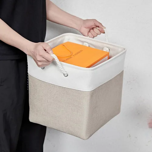 Miniatura 6 de Cubos de Almacenamiento de 13 x 13 Pulgadas, Paquete de 6 Cubos de Almacenamiento para Estantes, Contenedores de Almacenamiento de Tela Plegables